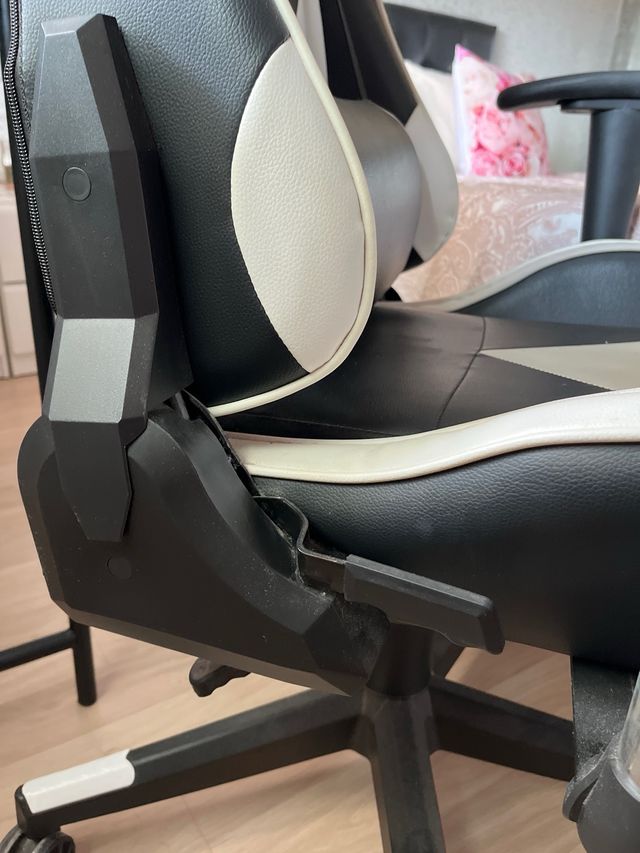 Silla Gaming - Piel Sintética Blanco/Negro