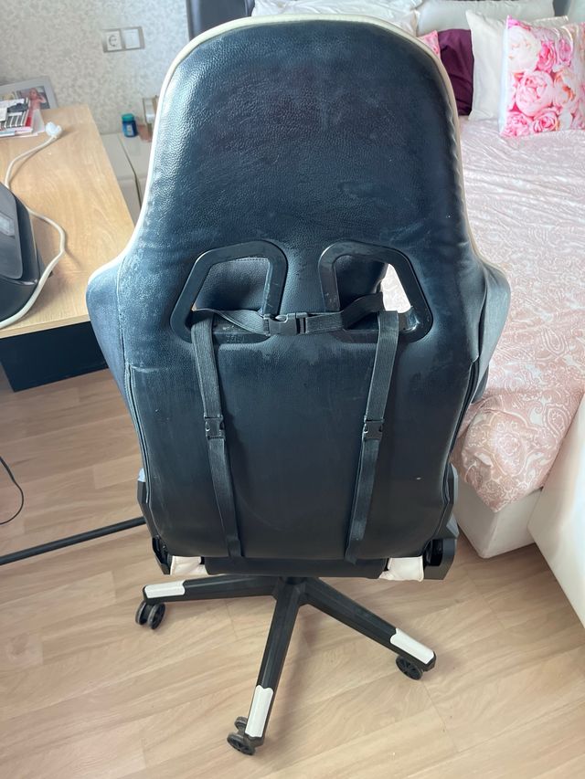 Silla Gaming - Piel Sintética Blanco/Negro