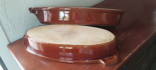 2 teglie da forno ovali vintage