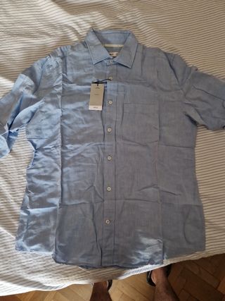 Camisa azul lino L
