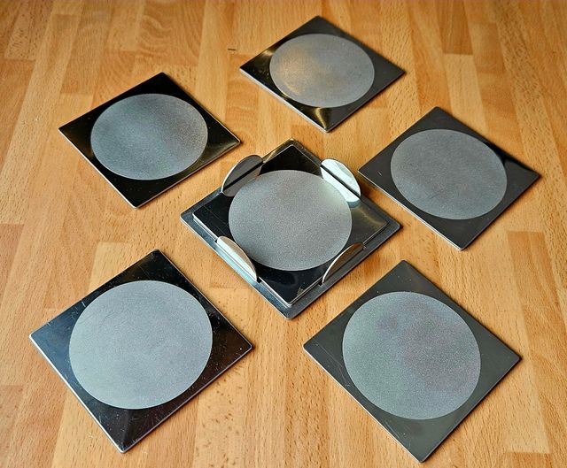 Posavasos acero - Set x6 en acero inoxidable y deg