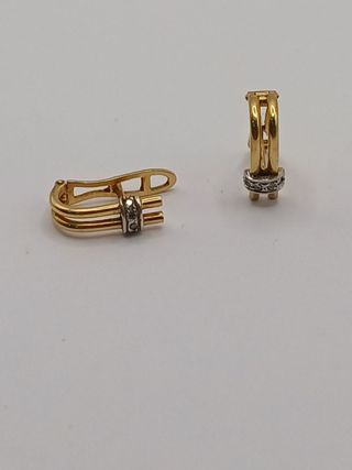 Pendientes doble bico oro 18k, 2,87gr. Ref. G-706.