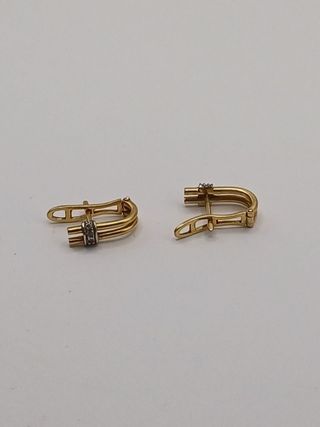 Pendientes doble bico oro 18k, 2,87gr. Ref. G-706.
