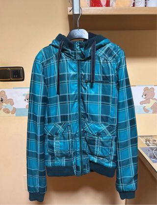 Chaqueta cuadros azul-verde