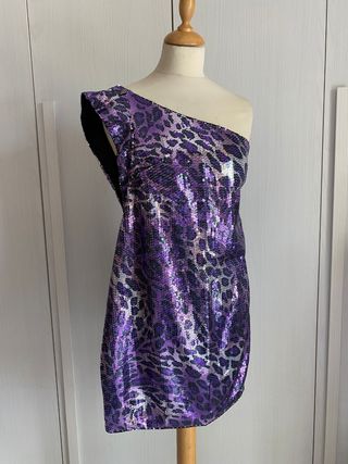 Abito Miss Sixty paillette viola tg M