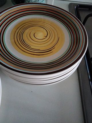 20 Piatti Ceramica Multicolor