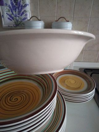20 Piatti Ceramica Multicolor