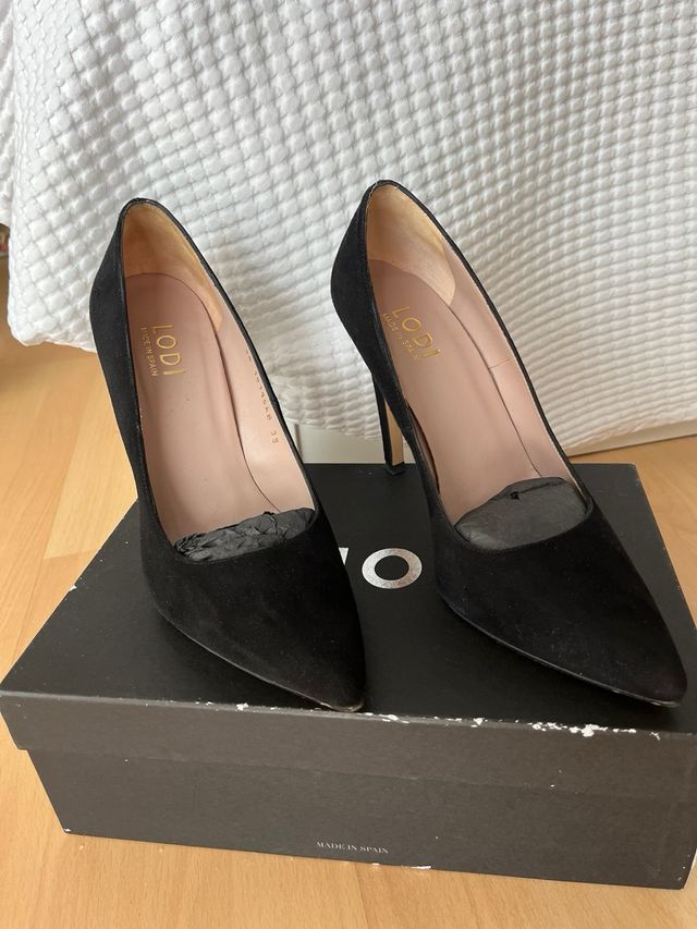 Salones de tacón de ante negro - LODI Talla 39