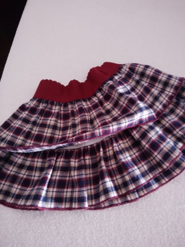 Falda niña cuadros roja