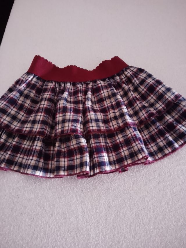 Falda niña cuadros roja