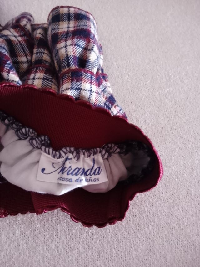 Falda niña cuadros roja