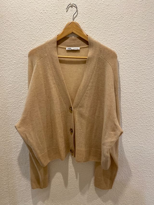 Cárdigan Zara beige XL - Lana  49y cachemir 51%