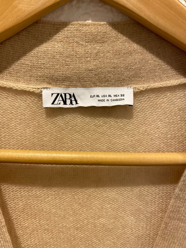 Cárdigan Zara beige XL - Lana  49y cachemir 51%