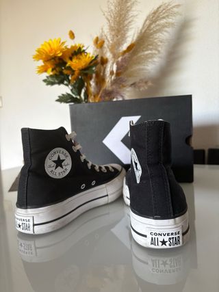 Converse negras plataforma altas