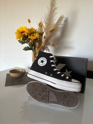 Converse negras plataforma altas