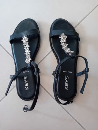 Sandalias sandali Keys Pelle Nera Tg 39