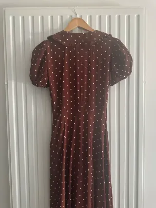 Vestido lunares marrón - Talla S