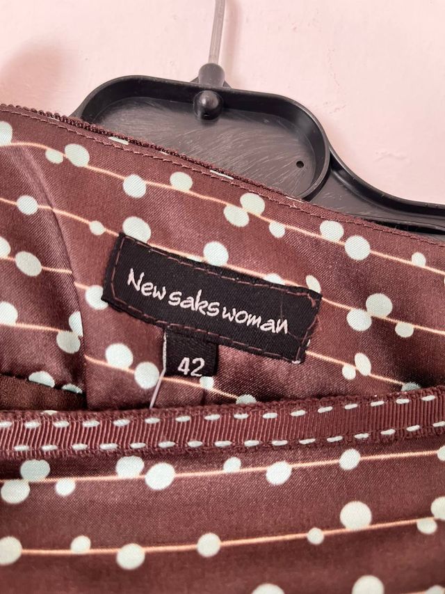 Falda marrón vintage estampada