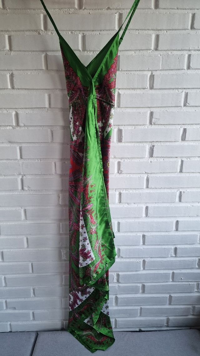 Vestido largo estampado - raso