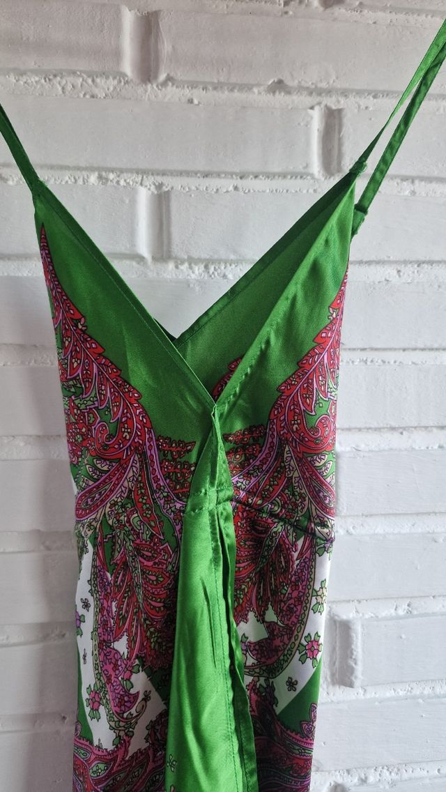 Vestido largo estampado - raso