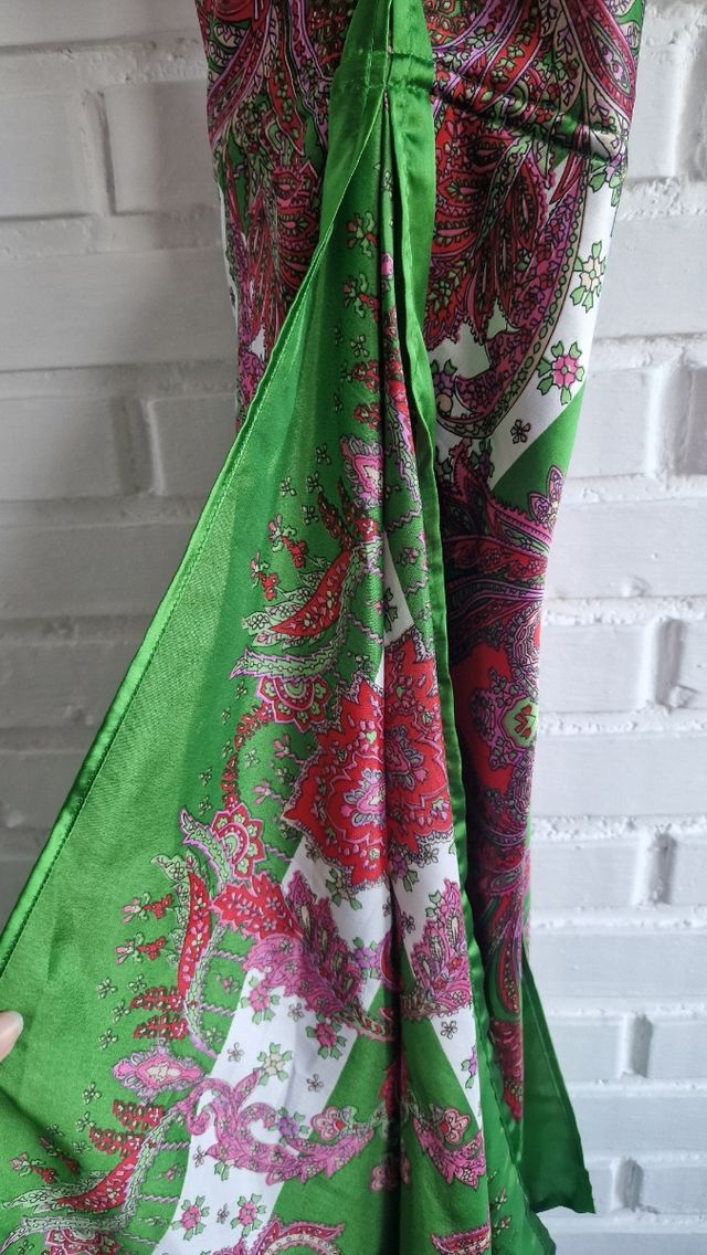 Vestido largo estampado - raso