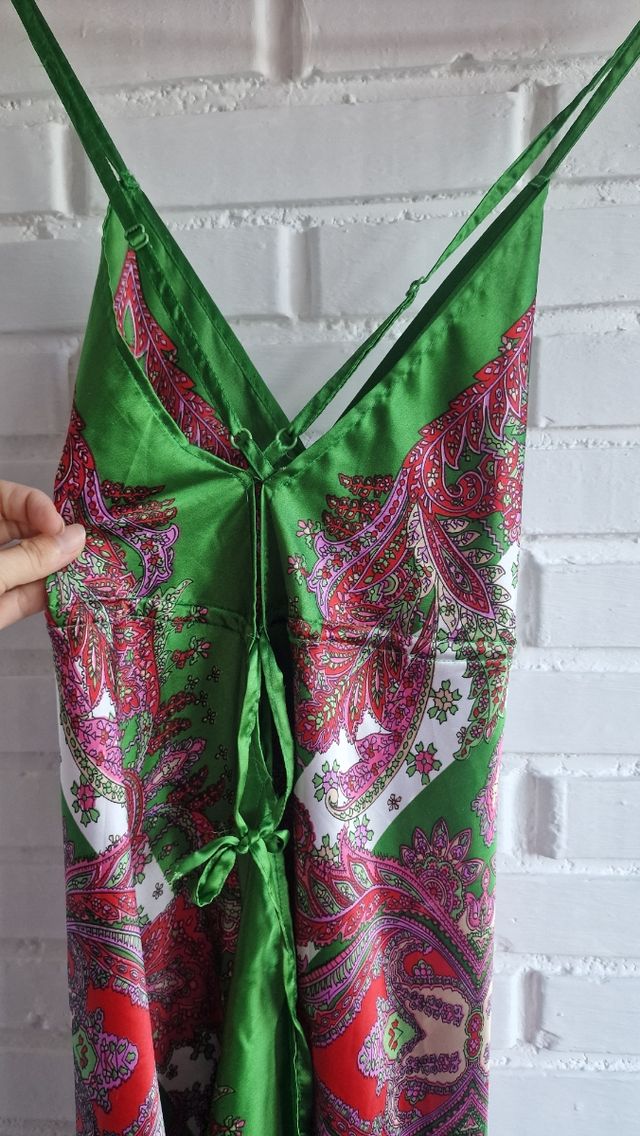 Vestido largo estampado - raso