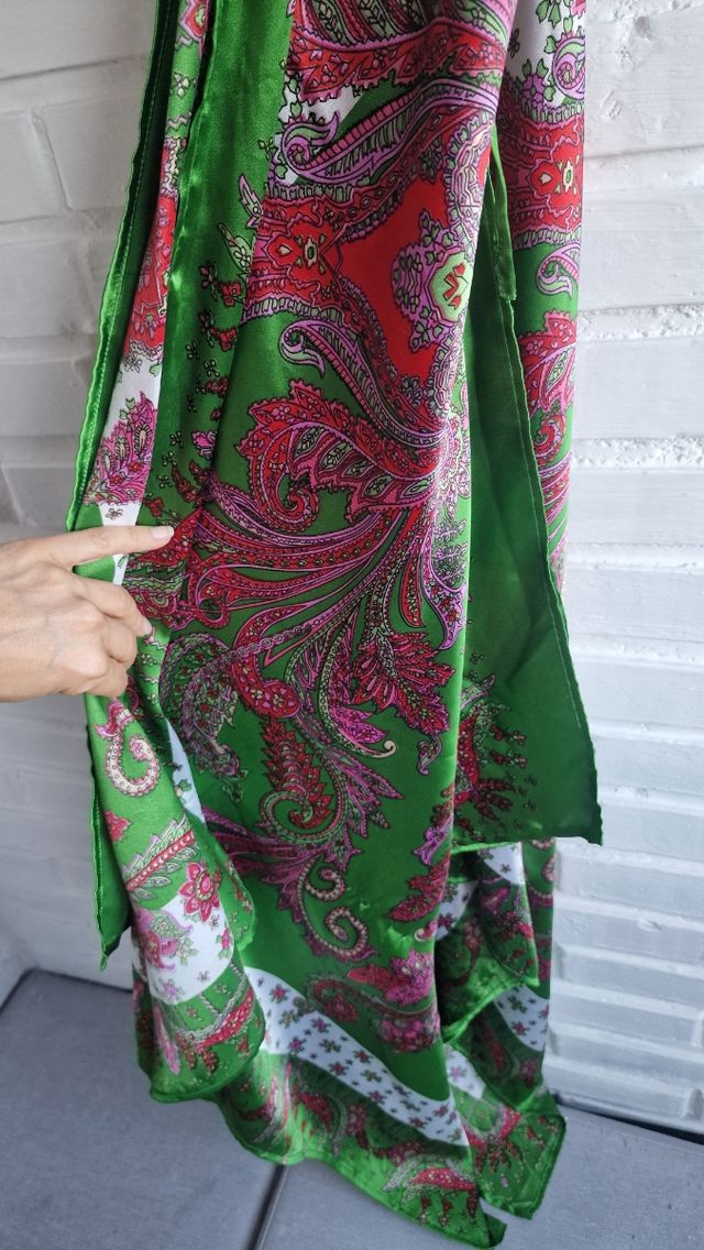 Vestido largo estampado - raso