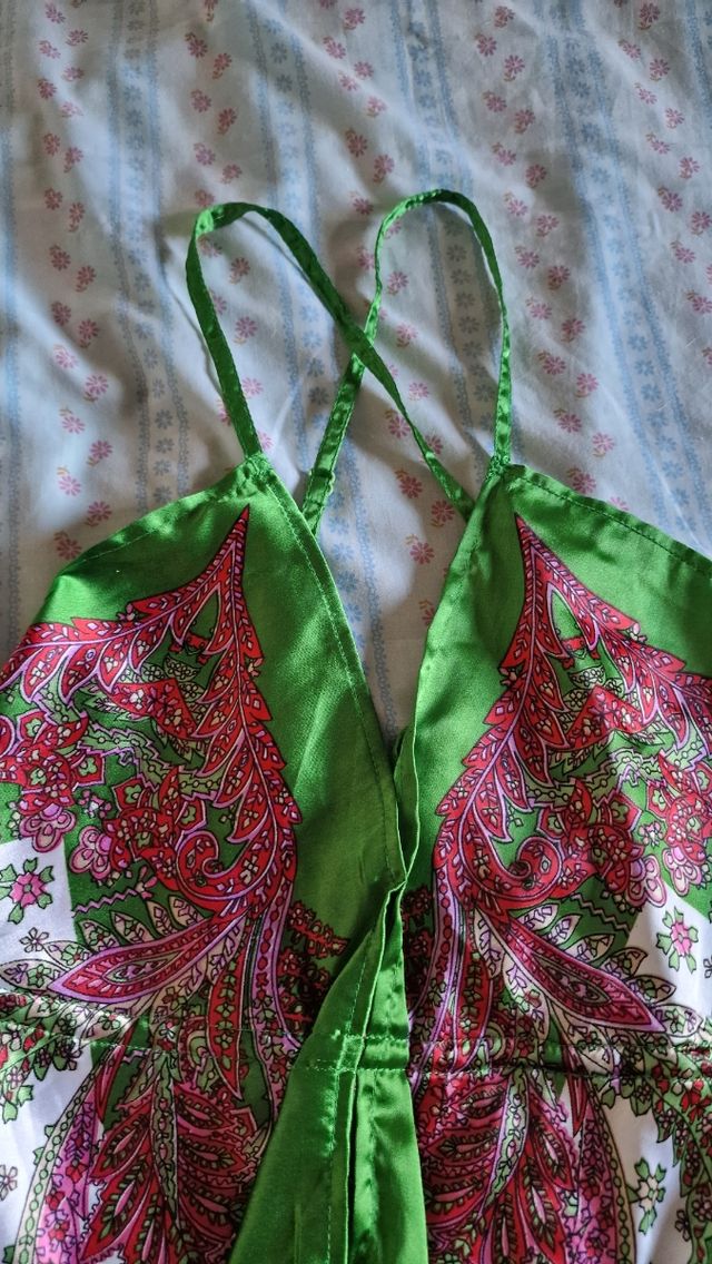 Vestido largo estampado - raso