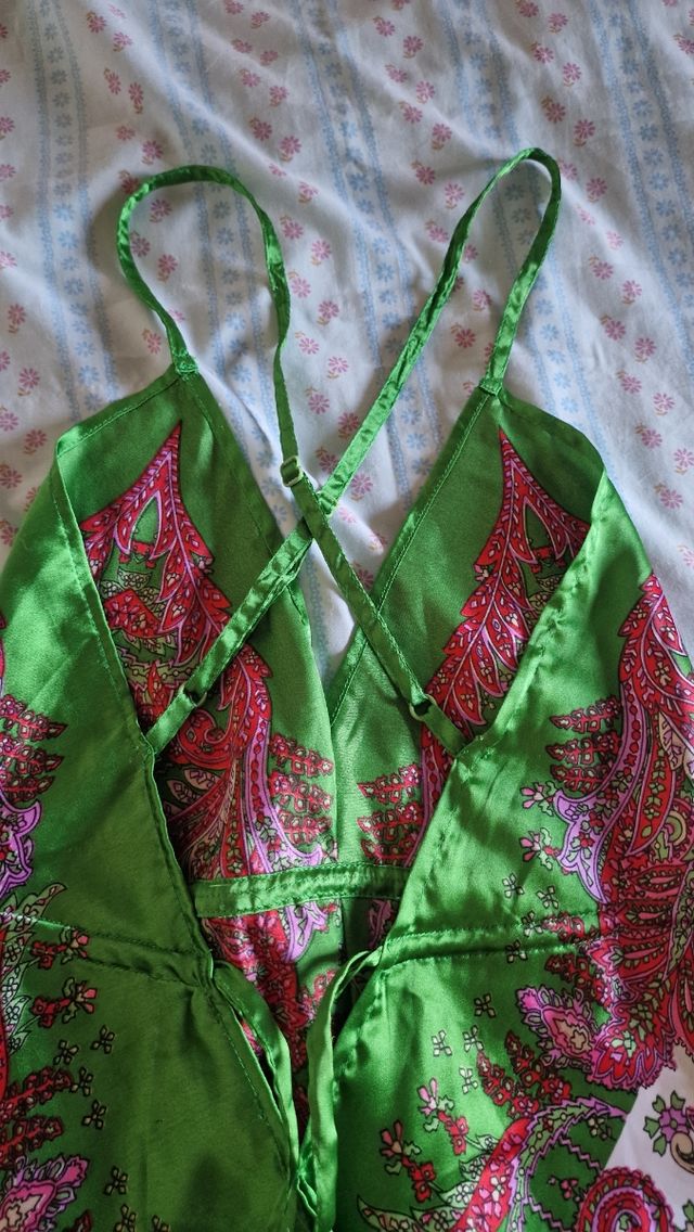 Vestido largo estampado - raso