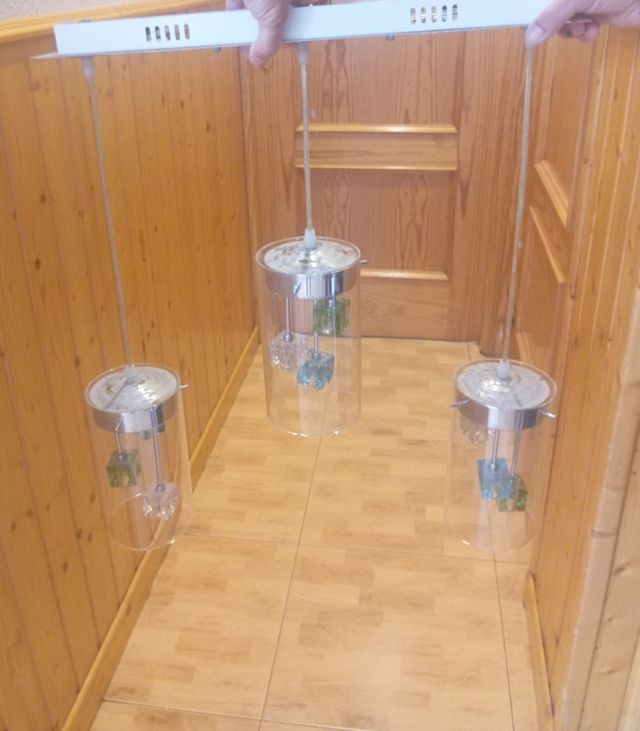 3 Lámparas colgantes cristal