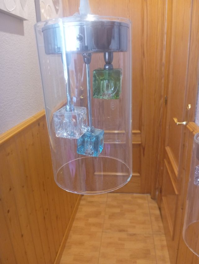 3 Lámparas colgantes cristal