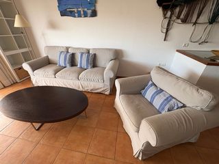 Mesa ovalada madera oscura