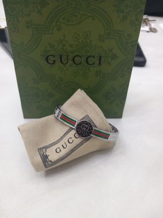 Bracciale Gucci acciaio - verde, argento