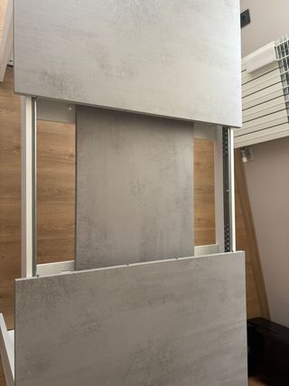 Mesa Comedor Gris y Blanca Extensible