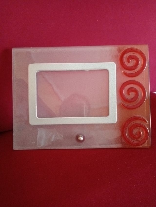 Juego de : jarron, bandeja y cuadro de fotos