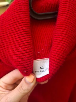 Jersey 100% cachemira rojo granate