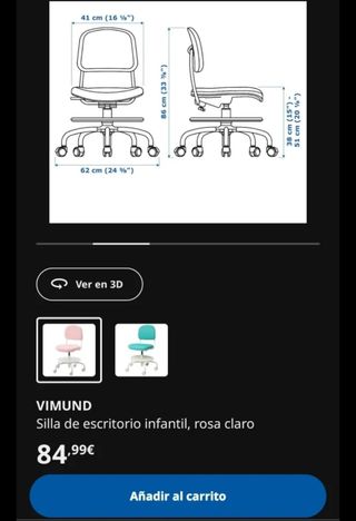 Silla escritorio infantil IKEA VIMUND