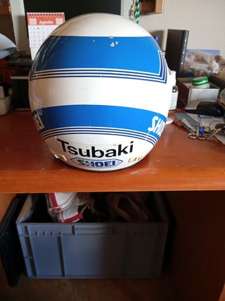 CASCO SHOEI blanco y azul