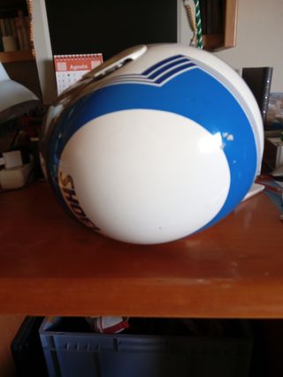 CASCO SHOEI blanco y azul