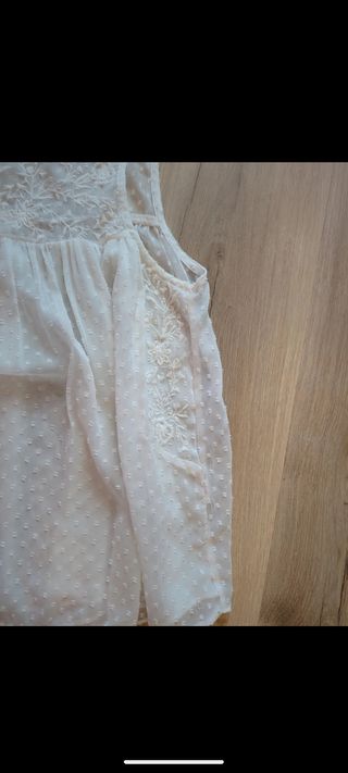 Blusa Zara plumeti blanca