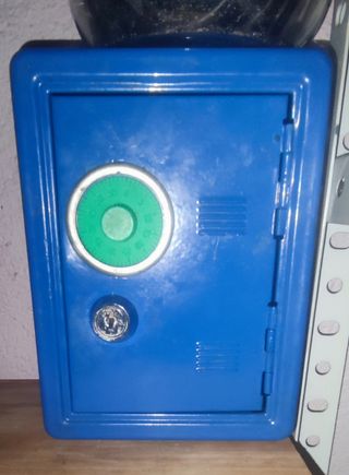 Mini caja fuerte azul