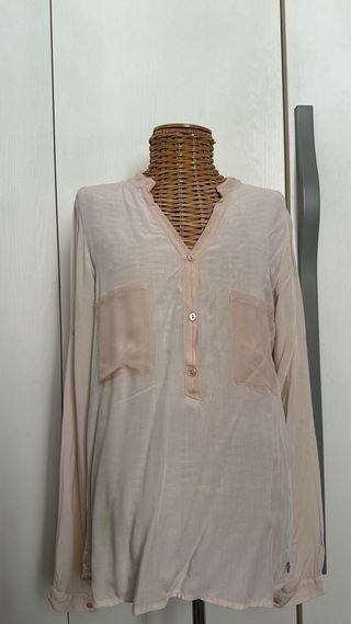 Camicia Viscosa Beige/Rosa Tensione In