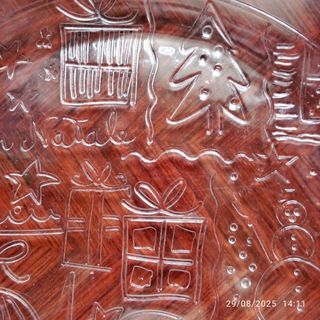 Piatto Natale Vetro Decorato