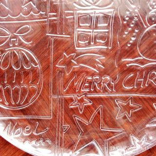 Piatto Natale Vetro Decorato