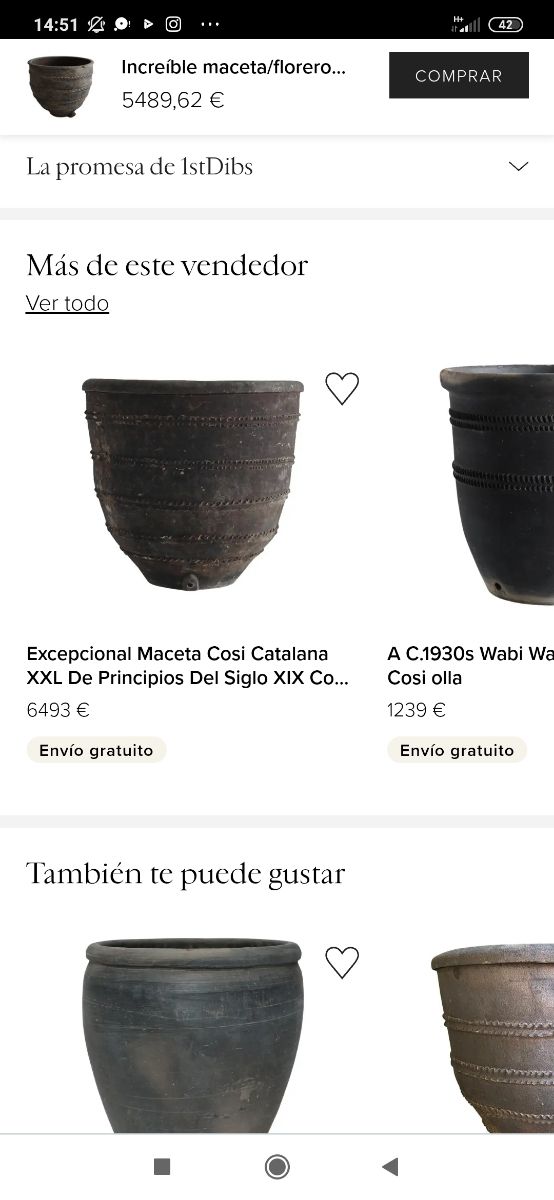 Macetero catalán XXL negro (s.XIX)