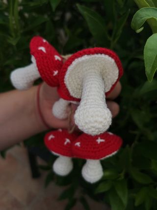 Adornos Navidad crochet - Mini calcetines, setas