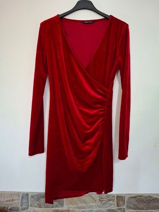 Vestito velluto rosso