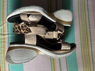 Sandalias Cetti beige-marrón, talla 37