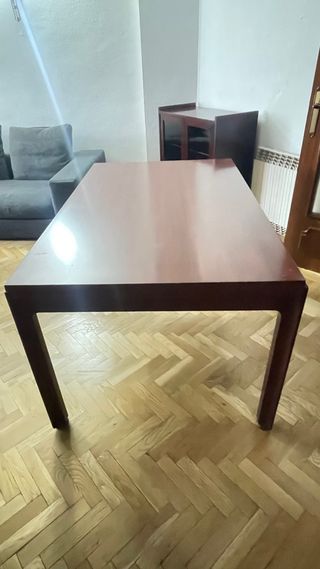 Mesa comedor madera marrón 6 puestos expandible 12