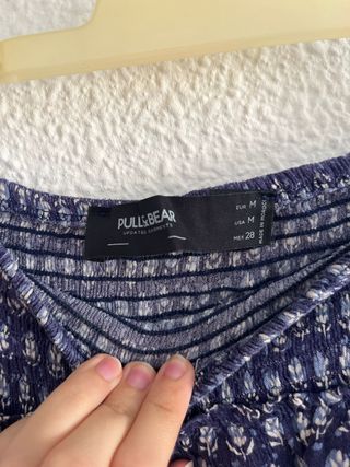 Falda corta azul estampada